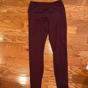 Velocity Maroon Activewear Leggings